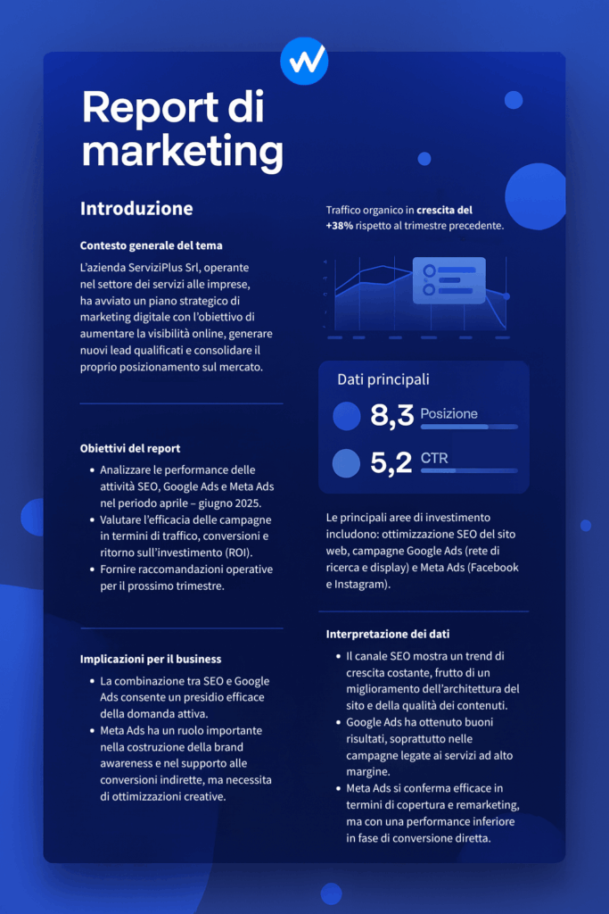 esempio report marketing