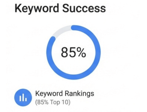 Andamento del posizionamento delle keyword per il progetto Badacare