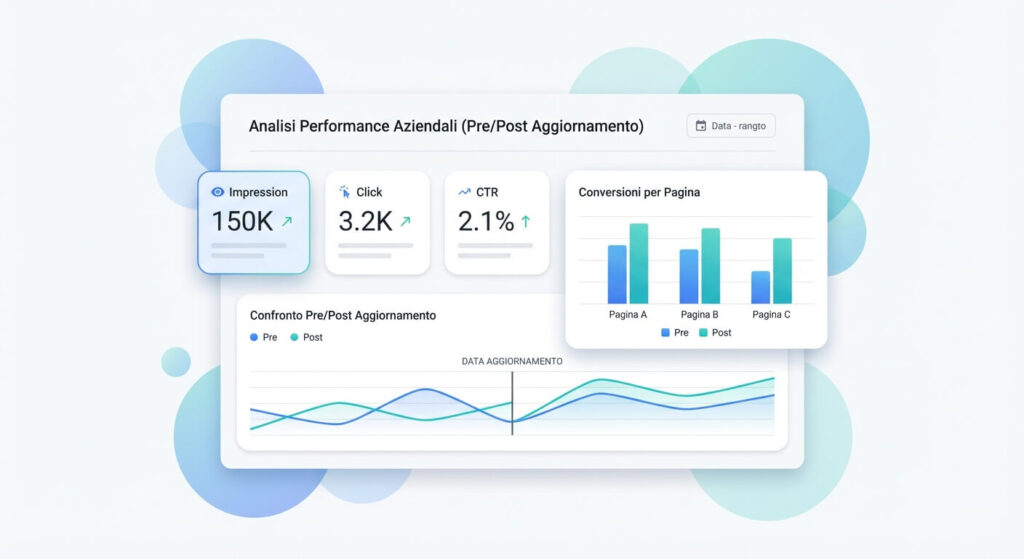 dashboard Looker Studio per misurare impatto QDF su KPI SEO e conversioni