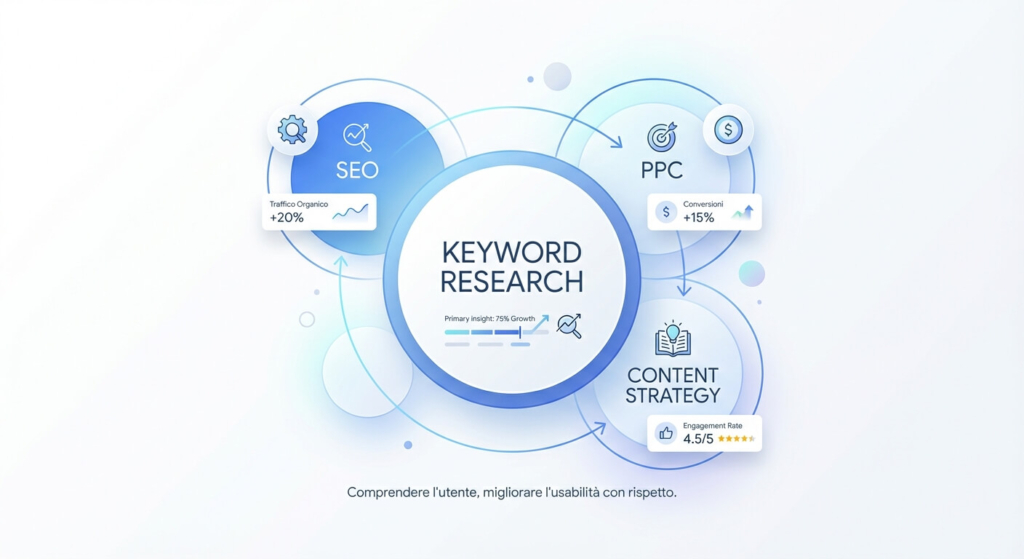 importanza keyword research in strategia multicanale (SEO, PPC, social)