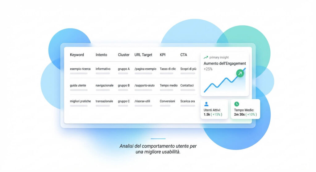 template mapping keyword a pagine e KPI per keyword research