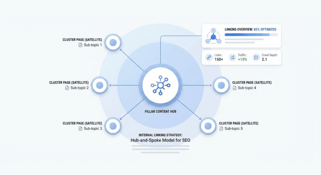 template hub and spoke per strategia di internal linking